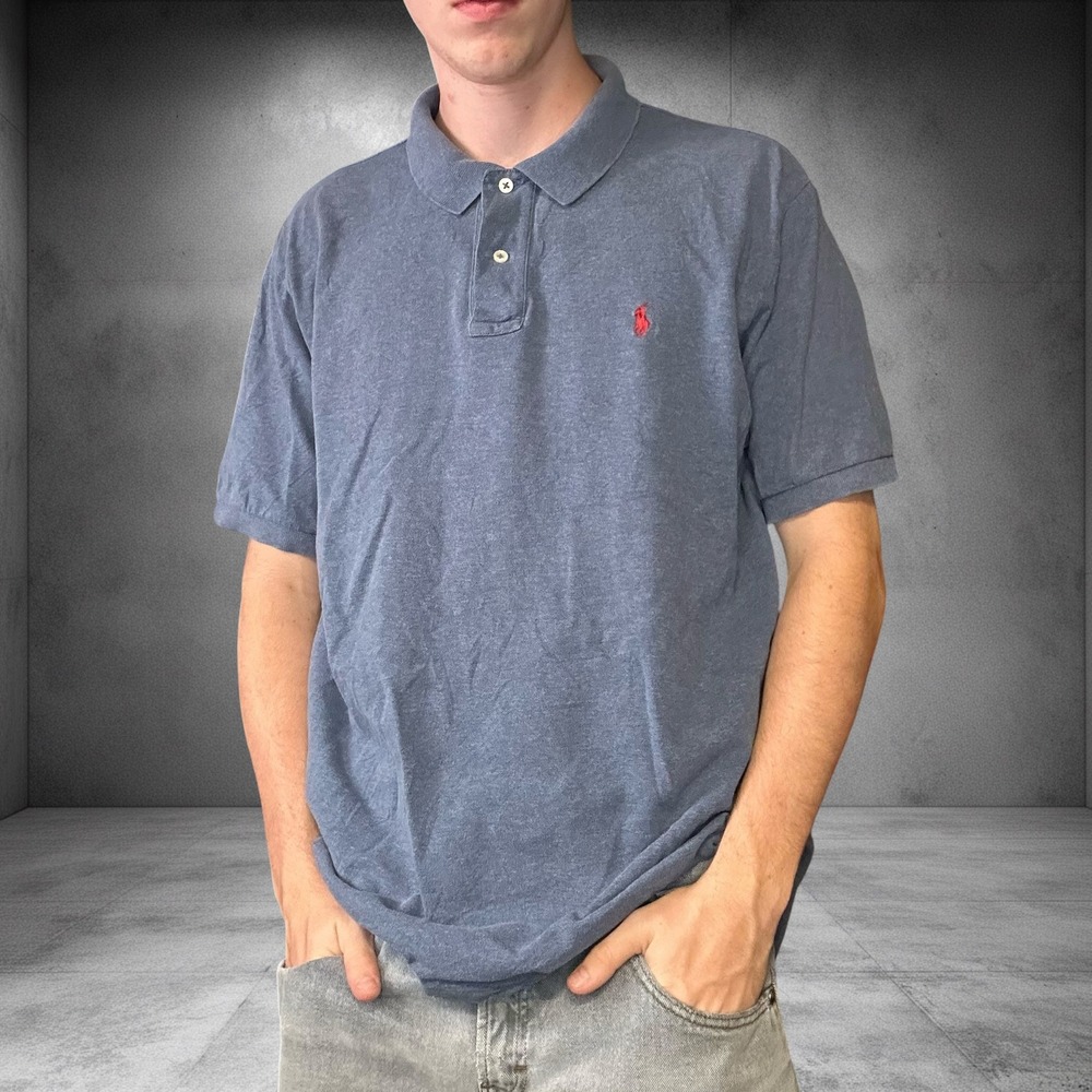 Vintage Polo Ralph Lauren XL Blue Short Sleeve Polo Shirt Y2K Skater Streetwear